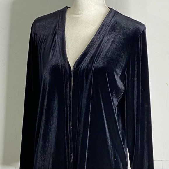 Vintage Villager A Liz Claiborne Velvet Long sleeve open front Cardigan M - Picture 9 of 10